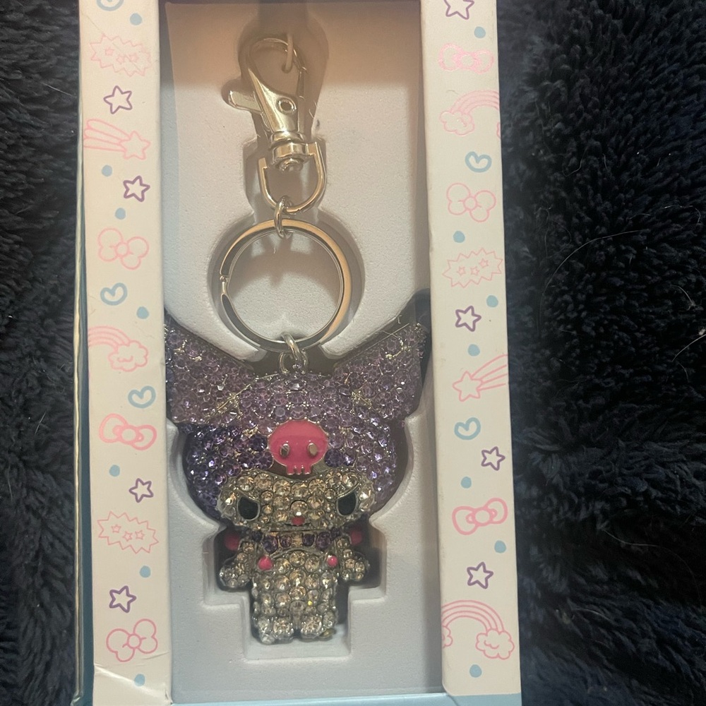 Purple and Silver Rhinestone Keychain